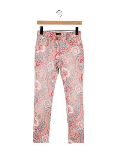 Pre-owned Etro Mid-rise Skinny Leg Jeans In Pink