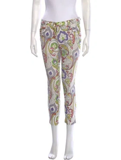 Pre-owned Etro Mid-rise Skinny Leg Jeans In Purple
