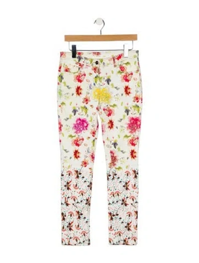 Pre-owned Etro Mid-rise Skinny Leg Jeans In White