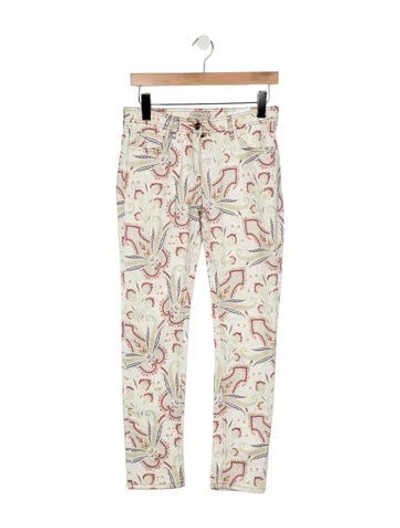 Pre-owned Etro Mid-rise Skinny Leg Jeans In White