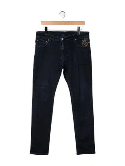 Pre-owned Etro Mid-rise Straight Leg Jeans In Black