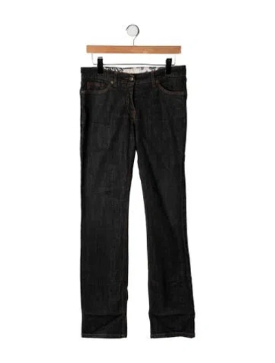 Pre-owned Etro Mid-rise Straight Leg Jeans In Black