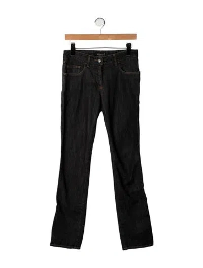 Pre-owned Etro Mid-rise Straight Leg Jeans In Black