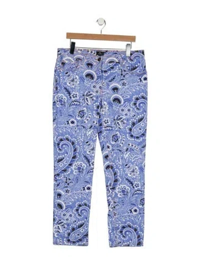 Pre-owned Etro Mid-rise Straight Leg Jeans In Blue