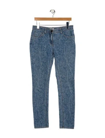 Pre-owned Etro Mid-rise Straight Leg Jeans In Blue