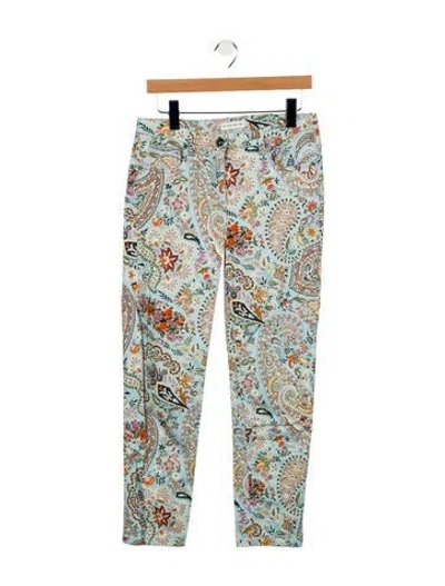 Pre-owned Etro Mid-rise Straight Leg Jeans In Blue