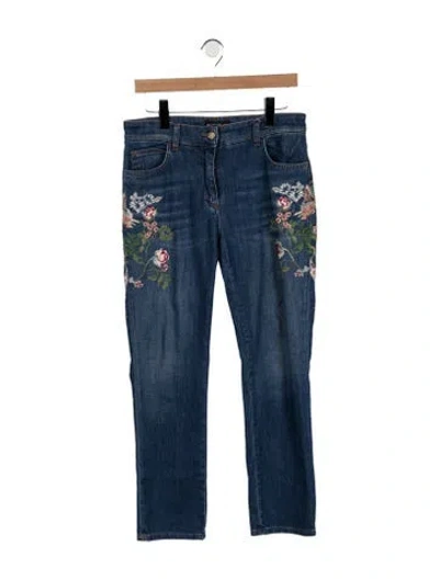 Pre-owned Etro Mid-rise Straight Leg Jeans In Blue