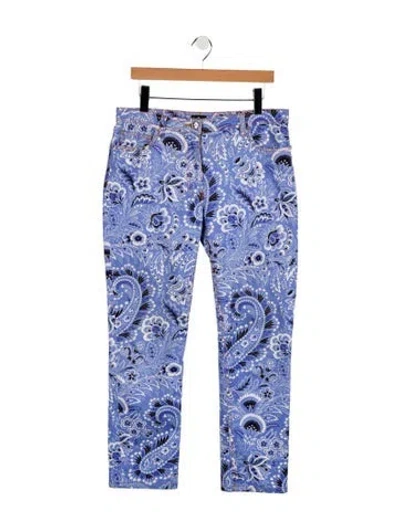 Pre-owned Etro Mid-rise Straight Leg Jeans In Blue