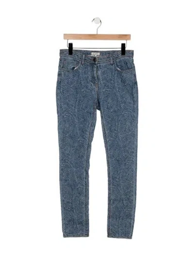Pre-owned Etro Mid-rise Straight Leg Jeans In Blue