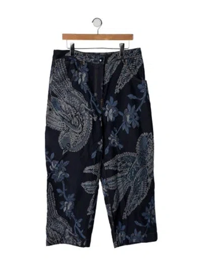 Pre-owned Etro Mid-rise Straight Leg Jeans In Blue