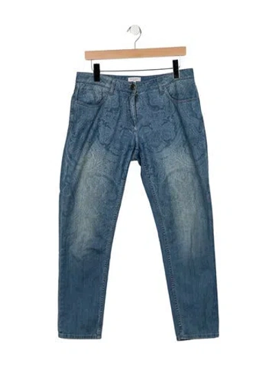 Pre-owned Etro Mid-rise Straight Leg Jeans In Blue