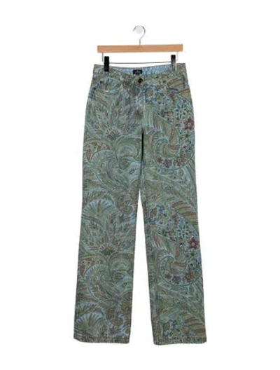 Pre-owned Etro Mid-rise Straight Leg Jeans In Blue