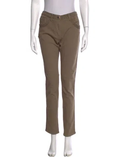 Pre-owned Etro Mid-rise Straight Leg Jeans In Brown