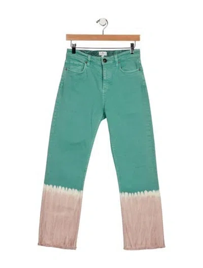 Pre-owned Etro Mid-rise Straight Leg Jeans In Green
