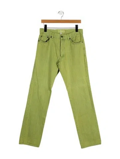 Pre-owned Etro Mid-rise Straight Leg Jeans In Green