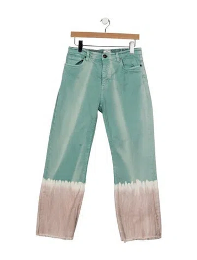 Pre-owned Etro Mid-rise Straight Leg Jeans In Green