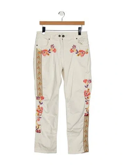 Pre-owned Etro Mid-rise Straight Leg Jeans In Multi