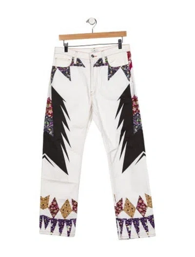 Pre-owned Etro Mid-rise Straight Leg Jeans In Multi