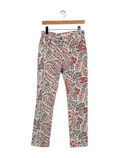 Pre-owned Etro Mid-rise Straight Leg Jeans In Multicolor