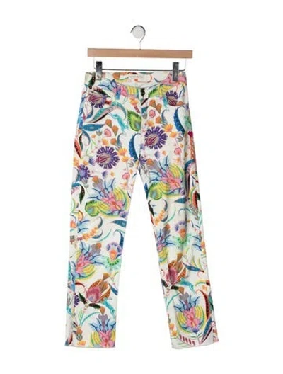 Pre-owned Etro Mid-rise Straight Leg Jeans In Multicolor