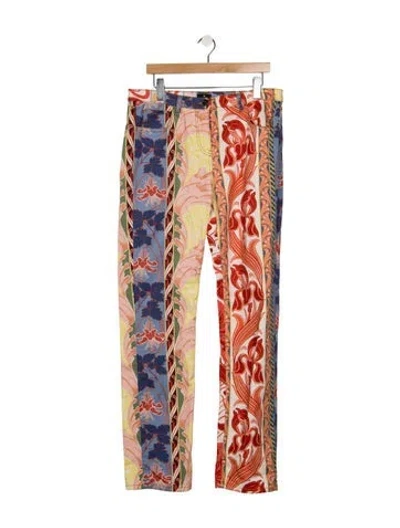 Pre-owned Etro Mid-rise Straight Leg Jeans In Multicolor