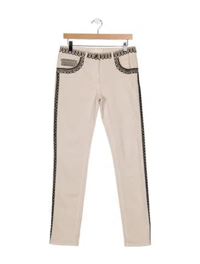 Pre-owned Etro Mid-rise Straight Leg Jeans In Neutral