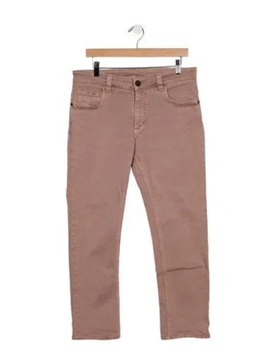 Pre-owned Etro Mid-rise Straight Leg Jeans In Pink
