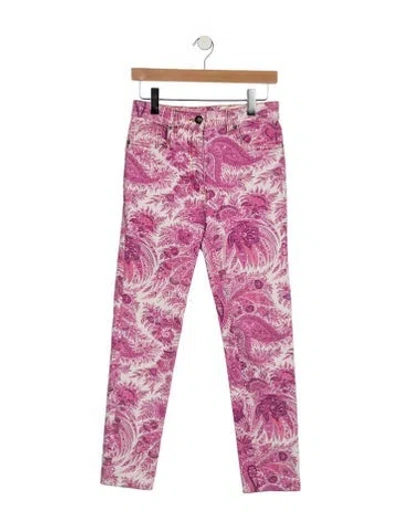 Pre-owned Etro Mid-rise Straight Leg Jeans In Pink
