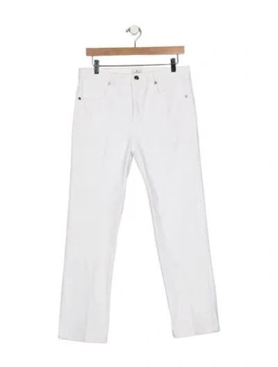 Pre-owned Etro Mid-rise Straight Leg Jeans In White