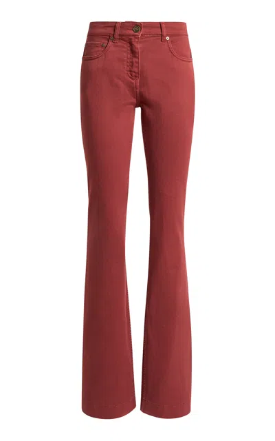 Etro Mid-rise Stretch-denim Flared Jeans In Burgundy