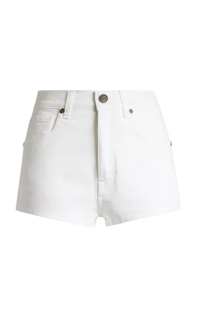 Etro Mid-rise Stretch-denim Mini Shorts In White