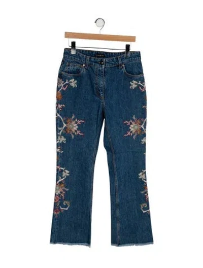 Pre-owned Etro Mid-rise Wide Leg Jeans In Blue