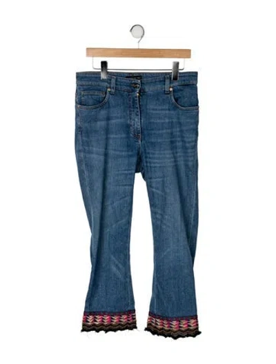 Pre-owned Etro Mid-rise Wide Leg Jeans In Blue