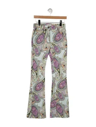 Pre-owned Etro Mid-rise Wide Leg Jeans In Blue