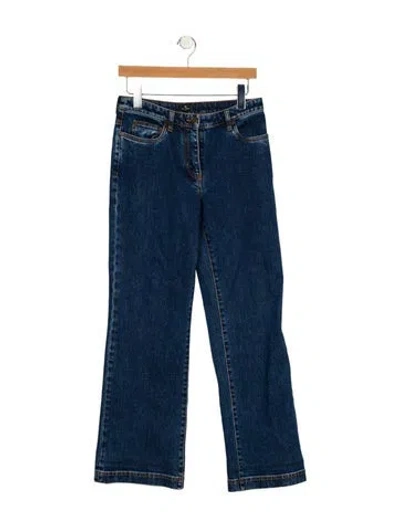 Pre-owned Etro Mid-rise Wide Leg Jeans In Blue