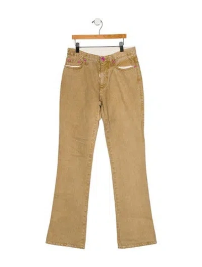 Pre-owned Etro Mid-rise Wide Leg Jeans In Neutral