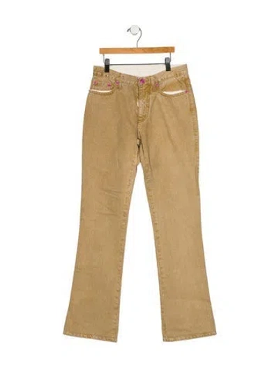 Pre-owned Etro Mid-rise Wide Leg Jeans In Neutral
