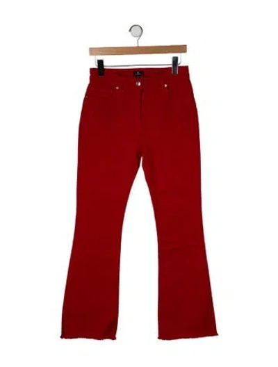 Pre-owned Etro Mid-rise Wide Leg Jeans In Red