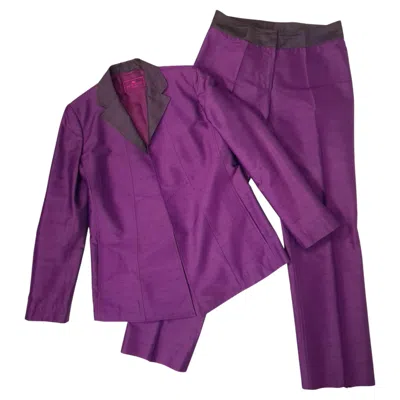 Pre-owned Etro Milano Purple Shantung Silk Pantsuit