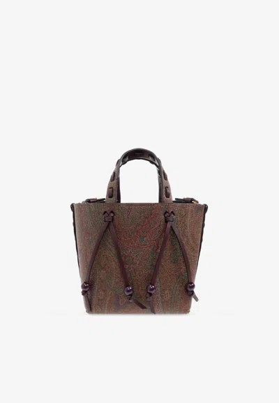 Etro Mini Arnica 1984 Tote Bag In Brown