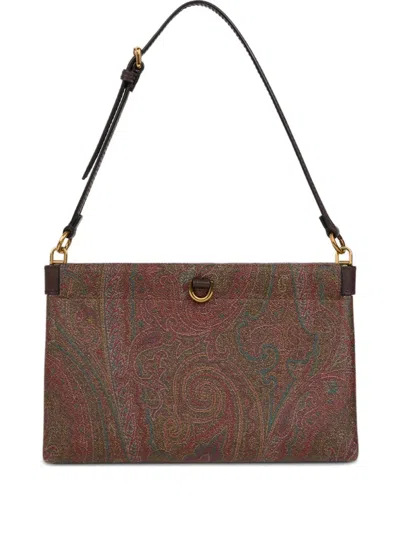 Etro Mini Arnica Paisley-patterned Shoulder Bag In Brown