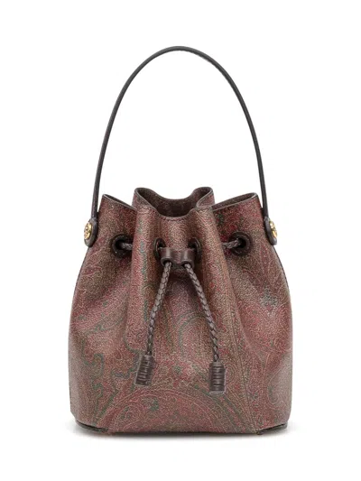 Etro Mini Bucket Bag In Brown