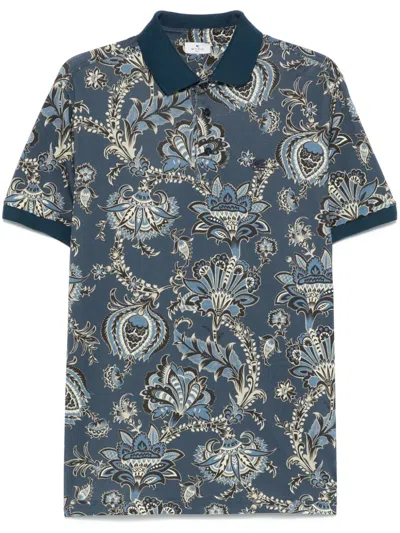 Etro Mini Button-front Short With Ribbed Cuffs And Side Slits In Multi