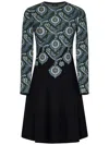 Etro Medallion Knit Jersey Long-sleeve Swing Dress