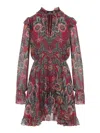 Etro Ruffled Hem Mini Dress In Multi