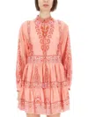 Etro Sheer Paisley Tiered Long Sleeve Tops In Pink
