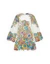 Etro Floral-print Cotton Minidress In Multicolour
