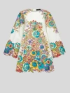 Etro Floral-print Cotton Minidress In Multicolour