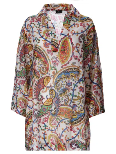 Etro Mini Dress With "paisley" Print In Multi