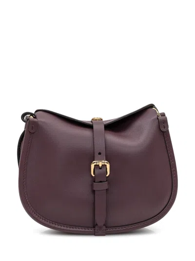 Etro Mini Faux Leather Shoulder Bag With Gold Buckle In Fantasia